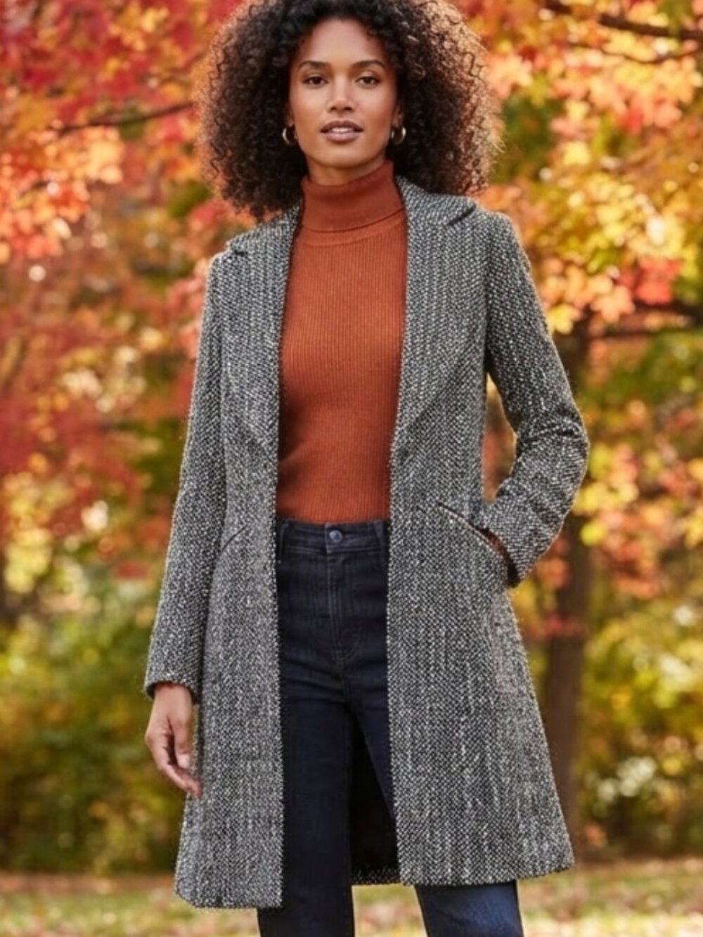 The Limited tweed coat, wool-like, size XS